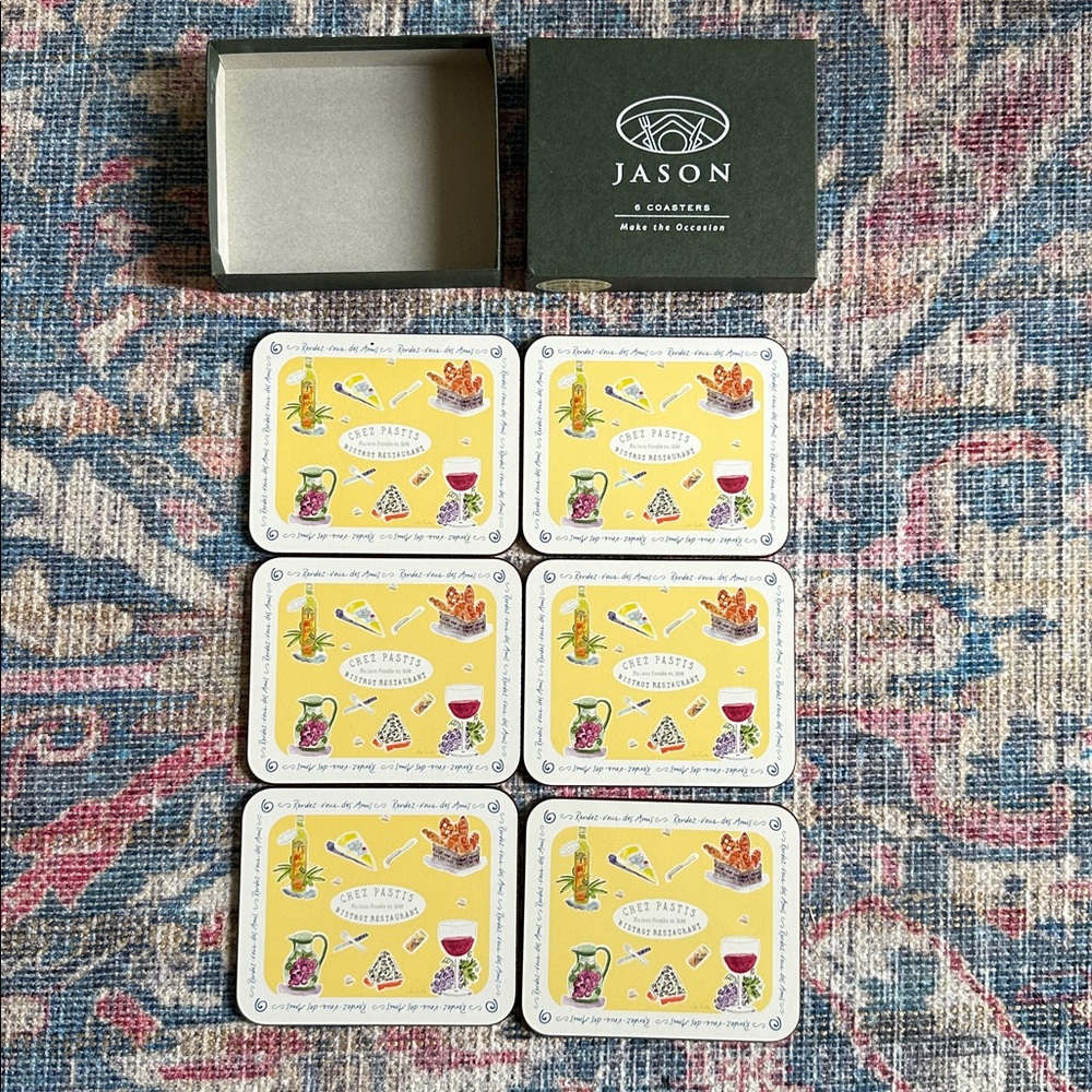 🍷 NWT JASON coaster set rendez-vous coasters with box NIB new vintage French